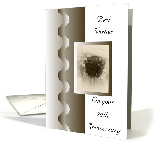 70th Wedding Anniversary Card - Antique Rose card (596533)