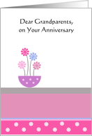 Grandparents Wedding Anniversary Card - Pot Of Flowers card