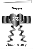 Silver Wedding Anniversary Card - Heart And Ribbon card