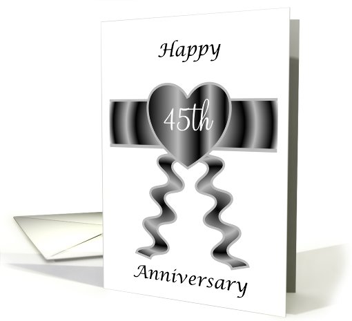 45th Wedding Anniversary Card - Heart And Ribbon card (621866)