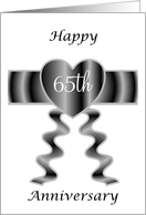 65th Wedding Anniversary Card - Heart And Ribbon card