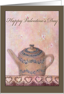 for paster & wife illustrated teapot valentine card
