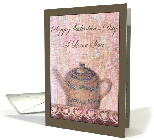 Illustrated Vintage Teapot I Love You Valentine card (1223948)