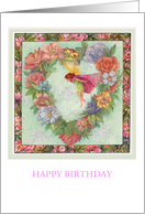Grand Niece Heart Wreath Flower Fairy 14 birthday card