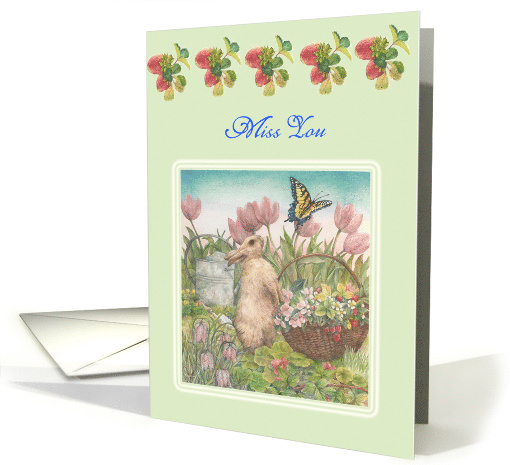 Miss You illustrated Easter Bunny card (1247452)