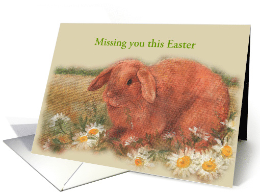 Miss You illustrated Easter Bunny card (1247454)