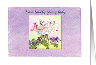 Congrats Romantic Orchid Floral Hand Painted Fonts card