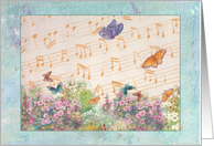 Piano Recital Congrat Butterfly in Garden card