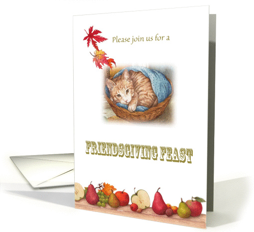 friendsgiving feast purrfect invite card (1343260)