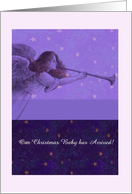 Baby Announcement Holiday Angel with Trumpet card