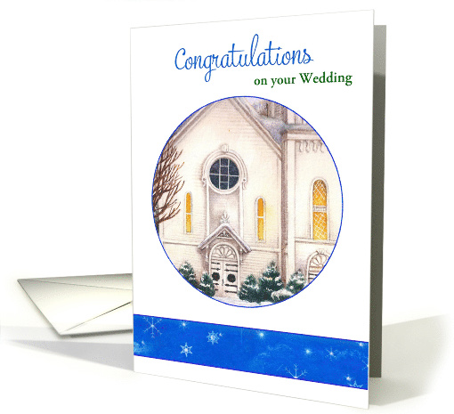 Wedding Congrats Illustrated Church Custom Front card (1413068)