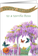 60th Birthday for Boss Wisteria Arbor card