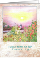 House Warming Invite, Lighthouse Cottage card