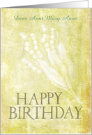 Aunt 80th Birthday Lily of the Valley Custom Relation and Age card