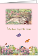 Get Well illustrated Purrfect kitty card