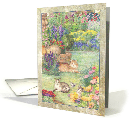 For Twins 21 Birthday Purrfect Garden card (1499614)