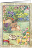 For Twins 21 Birthday Purrfect Garden card