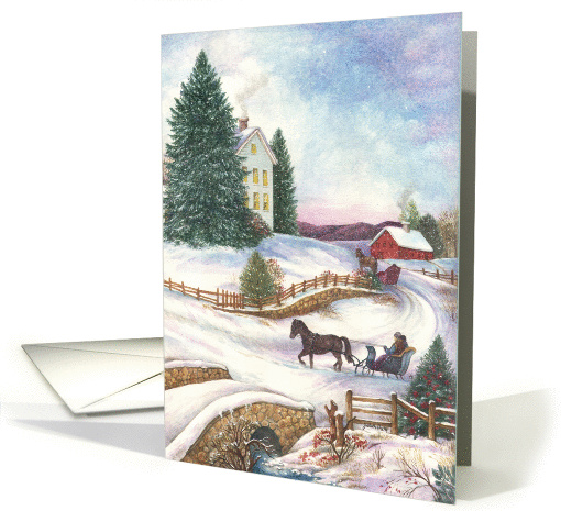 Winter Wonderland Traditional Holiday Landscape card (282099)