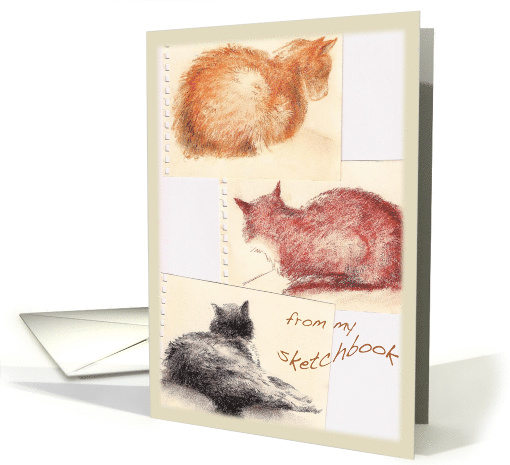 for cat lady, kittie sketches card (393973)