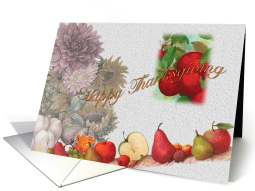 Thanksgiving Greetings with Illustrated Fall Bounty card (524536)