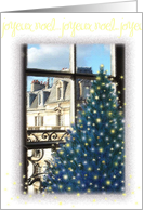 Paris Balcony Joyeux Noel Twinkling Pine Tree card