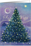 Silent Night, Peaceful Twinkling Winter Pine card