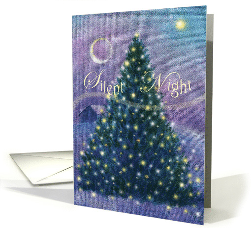 Silent Night Twinkling Christmas Pinetree card (528184)