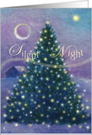Silent Night Twinkling Christmas Pinetree card