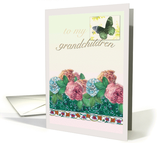 Valentine Roses Butterfly Grandchildren card (746506)