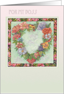 Valentine Roses Heart Wreath For Boss card