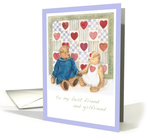 Honey Bears Heart Valentine For Girlfriend card (748770)