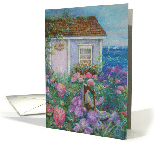 Seaside Cottage Home Sweet Home Gay Lesbian True Love card (775797)