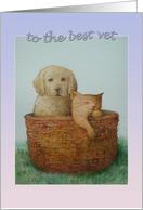 Puppy Kitten Thank You Veterinarian card