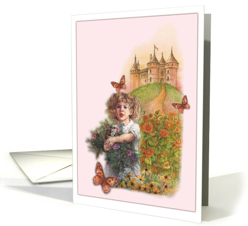 Princess Magical Castle Little Sister Birthday card (777028)