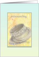 Civil Union Announcement Wedding Rings Illustration card