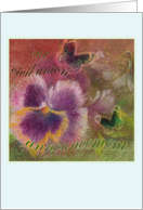 Civil Union Announcement Pansy Butterfly Illustration card