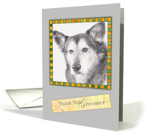 Thank You Groomer German Shepherd Illustration
 card (859792)