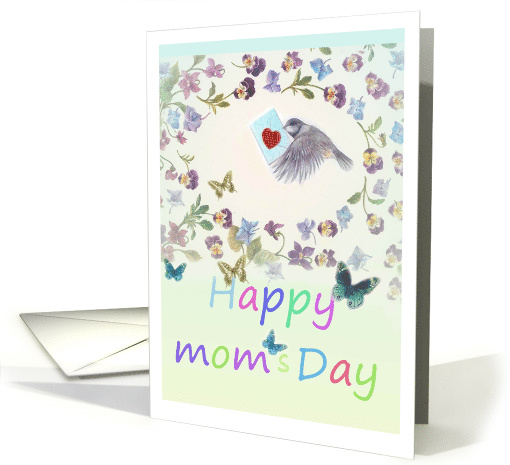 Mother's Day Birdie Special Delivery Floral Illustration card (933835)