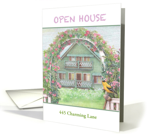 business open house illustrated house & garden card (934139)