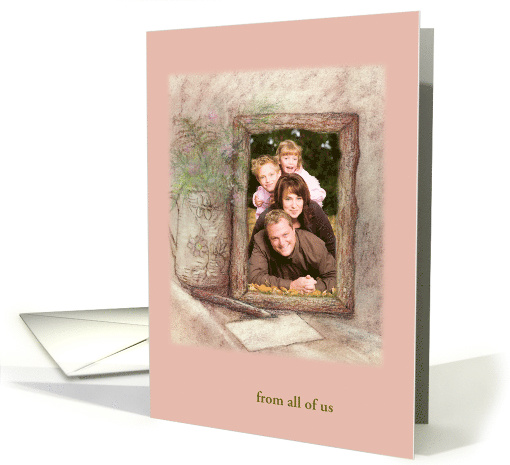 Custom Photo & Message with Sepia Drawing card (939652)