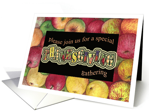 Thanksgiving Party Colorful Fonts Invitation card (943412)