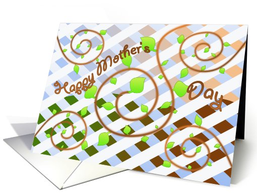 Mother's Day with Swirling Vines, Leaves & Lattice card (522548)