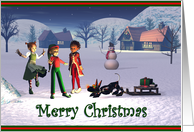 Christmas Surprise - Elves with Robot Dog card