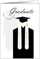 2024 Graduate Black Gown White Sash card