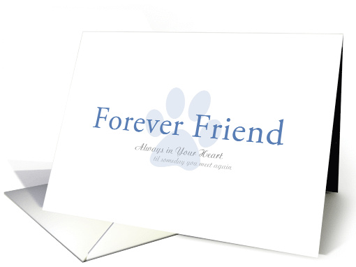 Forever Friend Paw Print Pet Loss card (1265750)