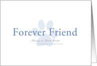 Forever Friend Paw Print Pet Loss card