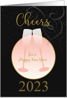 Company Teamwork Cheers for a Happy New Year 2023 card