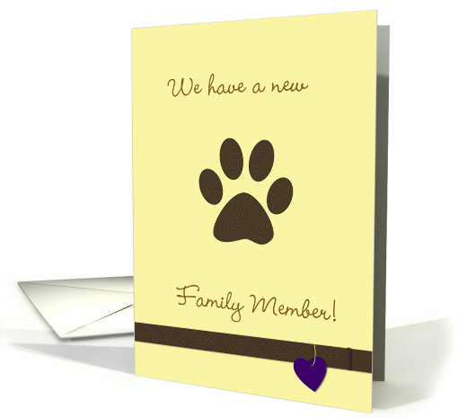 New pet adoption paw print announcement card (456644)