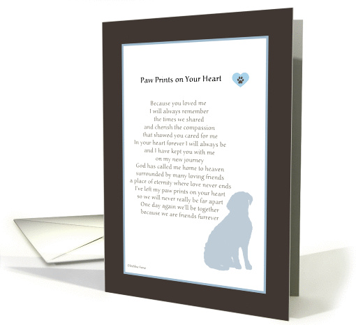 Official Paw Prints On Your Heart Loss of pet dog card (458043)