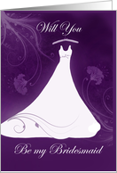 Violet be my bridesmaid card